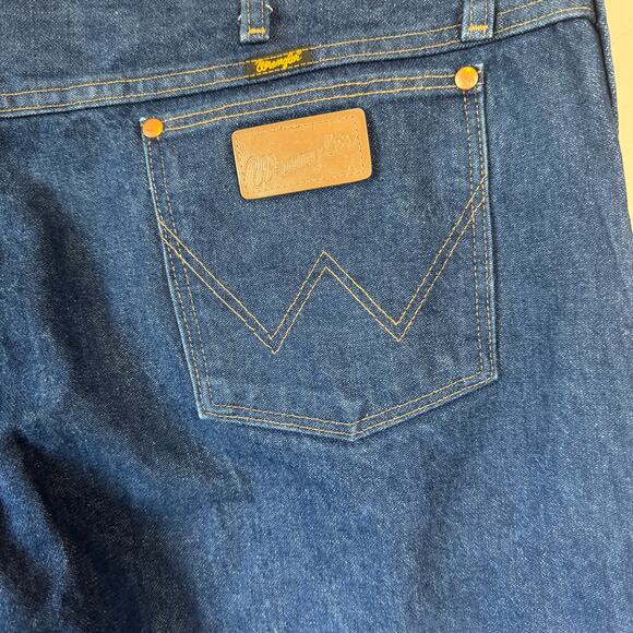 Vtg Wrangler Cowboy Cut Jeans High Rise Dark Wash Western Workwear Denim 48x32 - Picture 7 of 10
